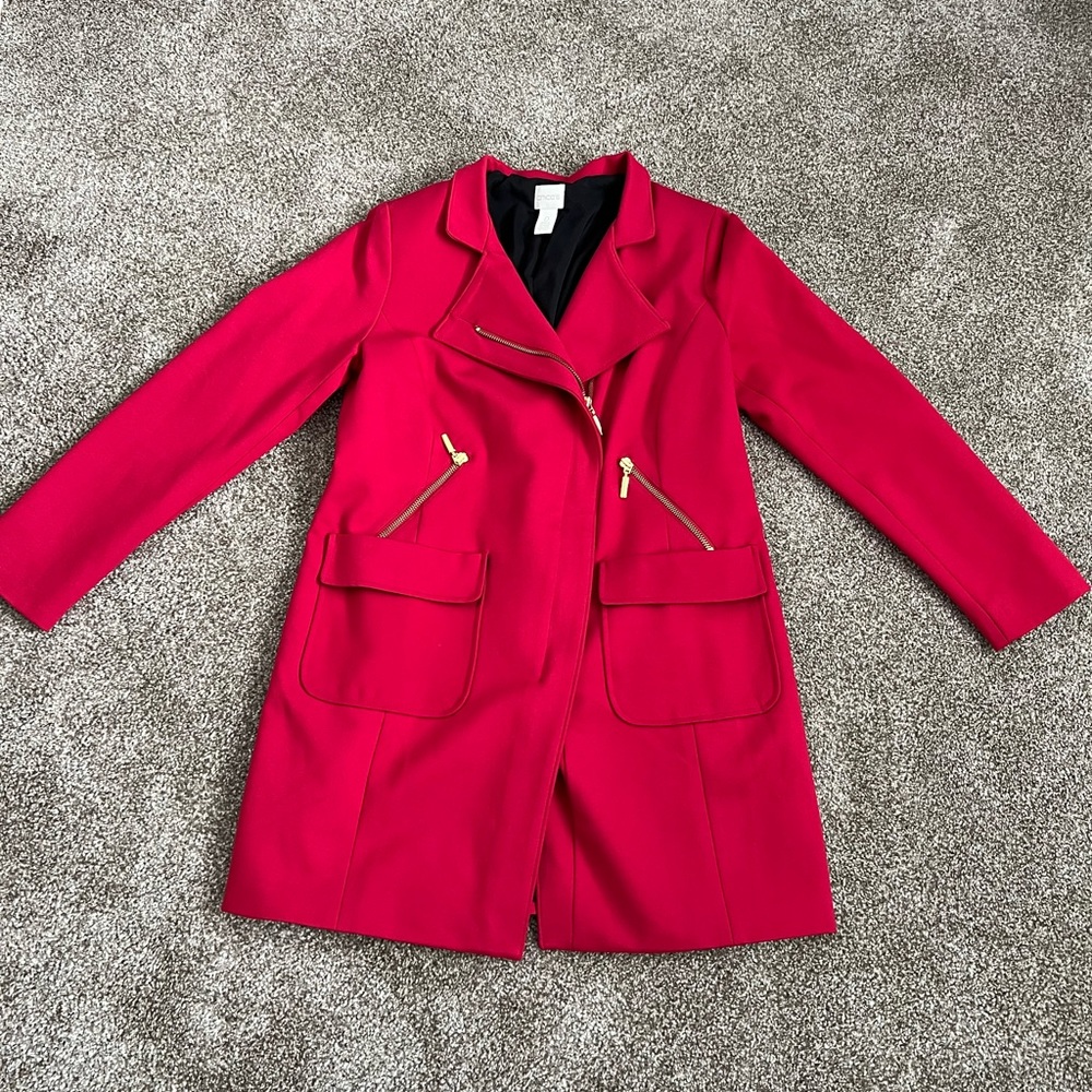 Women's Red Coat with Gold Accents